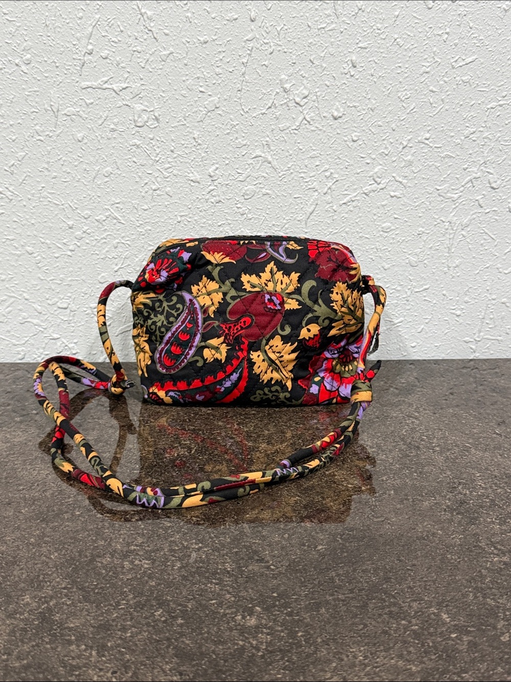 Vera Bradley Blake Crossbody Bag Midnight Garden Paisley